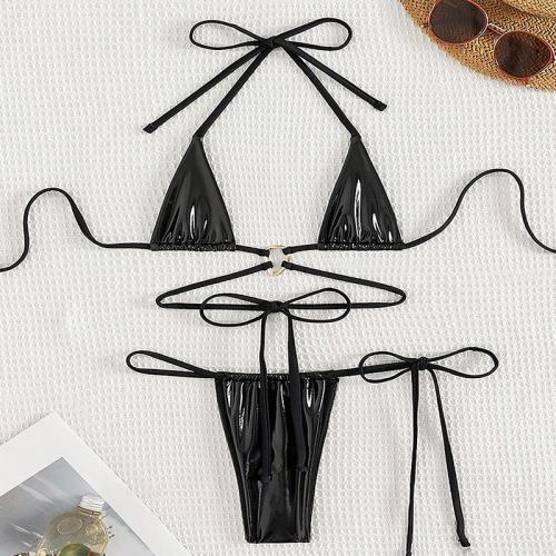 Polyamide Bikini backless black Set