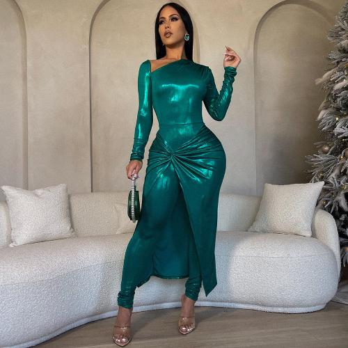 Polyester Slim Long Jumpsuit green PC