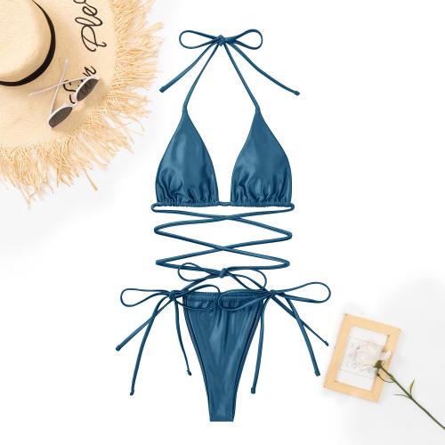 Polyamide Bikini flexible & two piece & breathable Solid Set