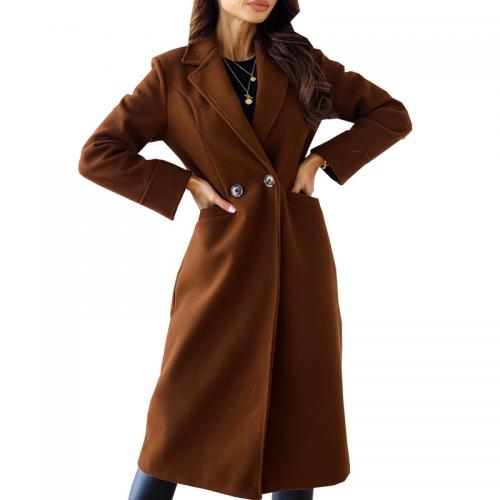 Polyester Women Overcoat autumn and winter design Solid PC