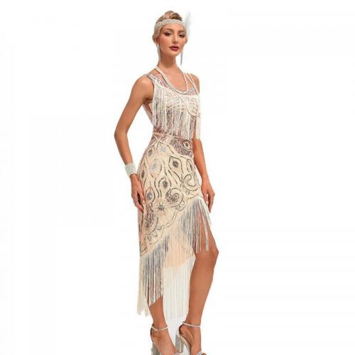 Sequin & Polyester Tassels Short Evening Dress & short front long back PC