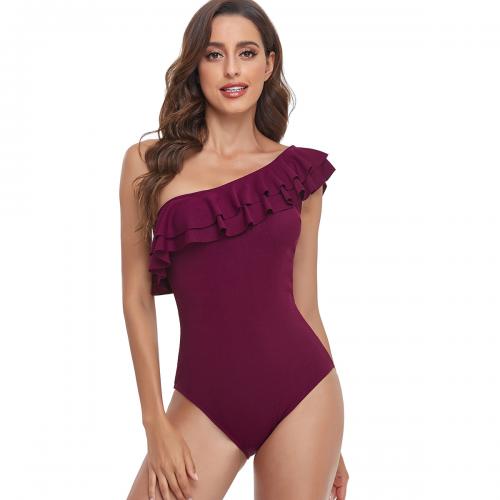 Polyamide & Spandex One-piece Swimsuit slimming & One Shoulder PC