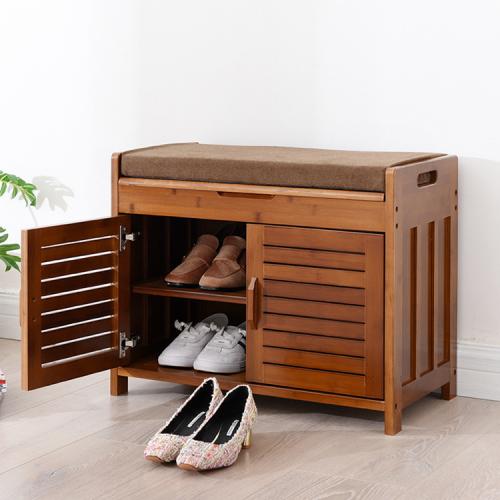 Moso Bamboo Shoes Rack Organizer dustproof & breathable Dark Brown PC