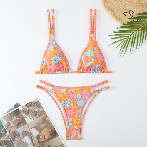 Polyester Bikini, slimming & backless & different size for choice & two piece, printed, more colors for choice,  Set