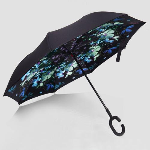 Pongee Long Handle Umbrella sun protection & waterproof PC