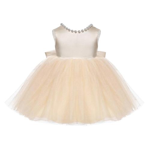 Gauze & Polyester Soft & Ball Gown Girl One-piece Dress backless Solid PC