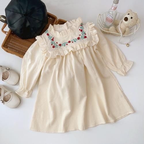Cotton Soft Girl One-piece Dress & loose Solid PC