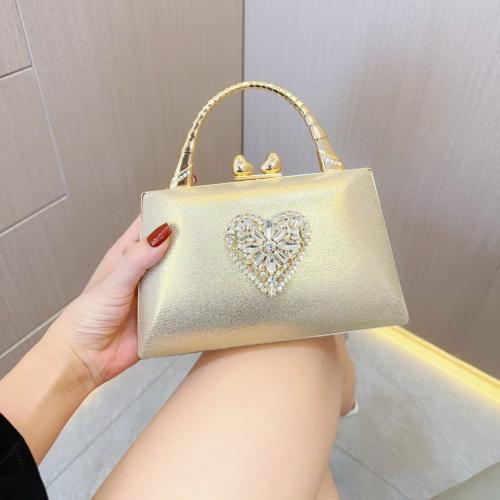 Polyester Easy Matching Clutch Bag with rhinestone heart pattern PC