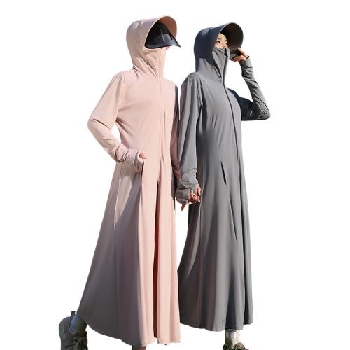 Polyester long style Women Sun Protection Clothing & breathable Solid PC