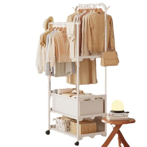 Steel Tube & Engineering Plastics Clothes Hanging Rack for storage & with pulley PC