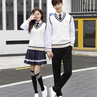 Polyester & Cotton Plus Size Couple School Uniform Set Others white Set