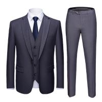 Acetate Fiber Slim Men Suit & three piece vest & Pants & top Solid PC