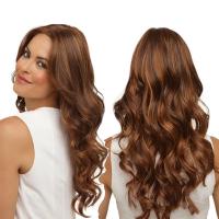 High Temperature Fiber can be permed and dyed & Wavy Wig for women Solid brown PC