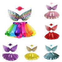 Polyester Ball Gown Girl Clothes Set & three piece Hair Band & skirt Set