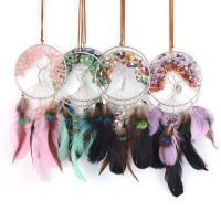 Gemstone Chips & Metal & Feather Dream Catcher Hanging Ornaments for home decoration handmade PC