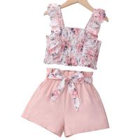 Polyester Slim Girl Clothes Set & two piece Pants & top Set