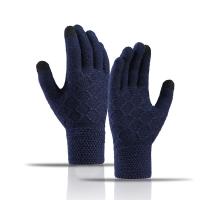 Acrylic & Spandex Men Gloves can touch screen & fleece & thicken & thermal jacquard Solid PC