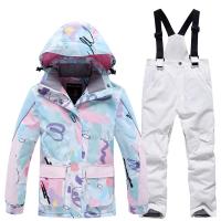 Polyester Waterproof Children Sportswear Set thicken & thermal Pants & coat printed Set