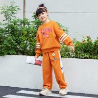 Polyester Girl Clothes Set & two piece Pants & top letter Set
