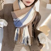 Polyester Tassels Unisex Scarf thermal plaid PC