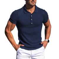 Polyester Men Short Sleeve T-Shirt patchwork striped PC