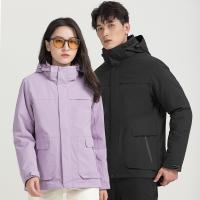 Polyester With Siamese Cap & Plus Size Couple Coat & waterproof & thermal Solid PC