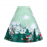 Polyester Plus Size & High Waist Skirt printed PC