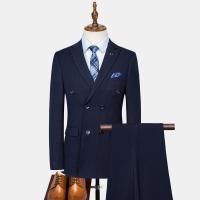 Viscose Men Suit & two piece Long Trousers & coat patchwork striped Set