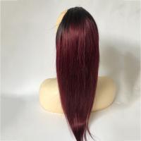 Cheveux réels Perruque vin rouge pièce
