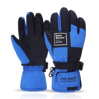 Polyester Skiing Gloves for children & thermal plain dyed Solid Pair