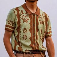 Polyester Man Knitwear slimming jacquard brown PC
