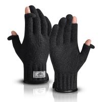 Acrylic windproof Men Gloves & thermal knitted Solid :XL（23.5cm） Lot