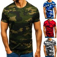 Milk Fiber Slim & Plus Size Men Short Sleeve T-Shirt printed camouflage PC