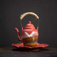 Ceramics anti-scald Teapot handmade red PC