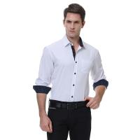 Polyester Men Long Sleeve Casual Shirts Solid PC