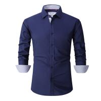 ポリエステル & 綿 メンズロングスリーブカジュアルシャツ パッチワーク 単色 選択のためのより多くの色 一つ
