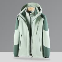 Polyester windproof Couple Coat detachable & waterproof Colour Matching PC