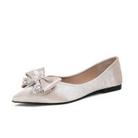 Microfiber PU Synthetic Leather & Silk & Rubber with bowknot & Plus Size Women Casual Shoes & with rhinestone Solid Pair