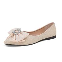 Glett with bowknot & Plus Size Women Casual Shoes & with rhinestone Solid Pair