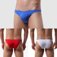 Polyester Men Brief flexible plain dyed Solid :XL Lot