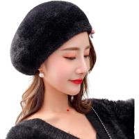 Plush Easy Matching Berets thermal patchwork Solid : PC