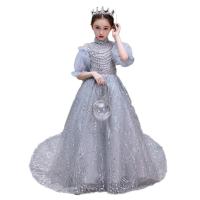 Polyester Princess Girl One-piece Dress  & with rhinestone PC
