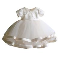 Polyester Ball Gown Girl One-piece Dress white PC