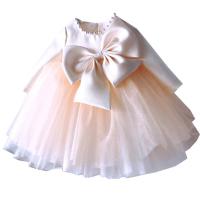 Polyester Princess Girl One-piece Dress with bowknot champagne PC