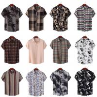 Polyester Men Short Sleeve Casual Shirt & loose Polyester printed PC