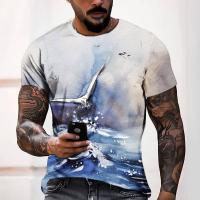 Poliéster Hombres camiseta de manga corta, impreso, gris,  trozo