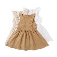 Cotton Girl One-piece Dress & breathable Solid PC