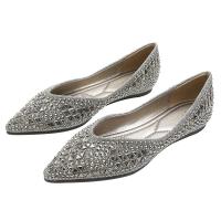 Frosted Material Pointed Flat Shoes hardwearing & with rhinestone Pair