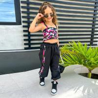 Polyester Girl Clothes Set & two piece Pants & camis camouflage black Set