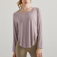 Fibra de viscosa & Spandex Mujeres camiseta de manga larga, Sólido, más colores para elegir,  trozo
